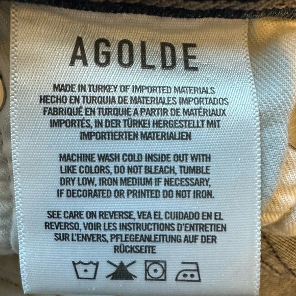 AGOLDE Sophie Jeans Crop Skinny Mid Rise Raw Hem Medium Wash Women’s Size 26 - Picture 8 of 9